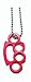 Produktbild Schlagring Anhänger Knuckleduster mit Kette red