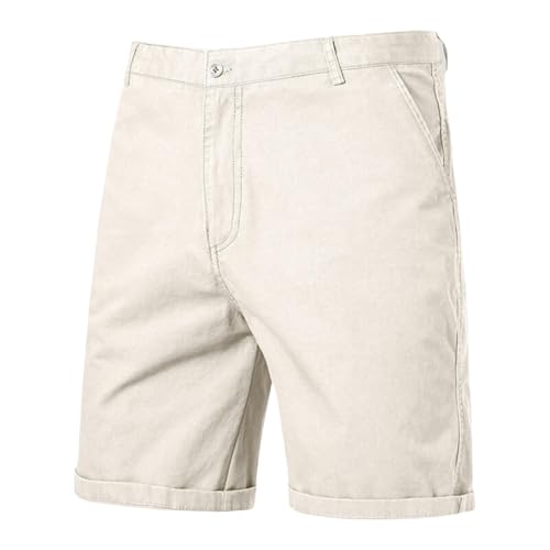 Short d'été décontracté coton homme vêtement uni fluide coupe cinq points