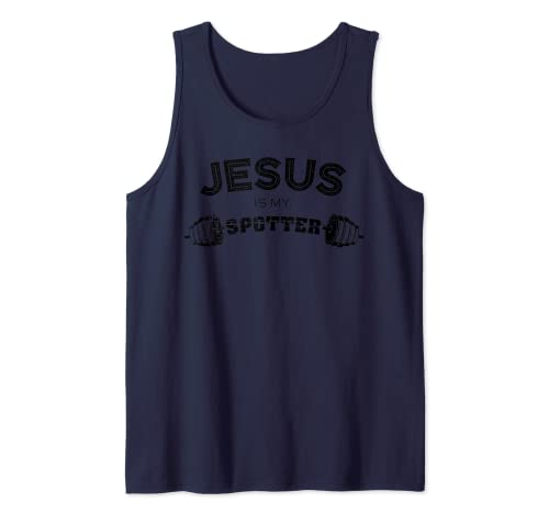 Jesus Is My Spotter | Gimnasio divertido y entrenamiento regalos cristianos Camiseta sin Mangas