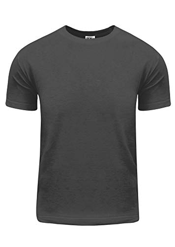 Shaka Wear Men's Cotton T-Shirt – Basic Short Sleeve Crew Neck Plain Classic Tee Top Tshirts Active Regular Big Size ACS22 D.Grey M