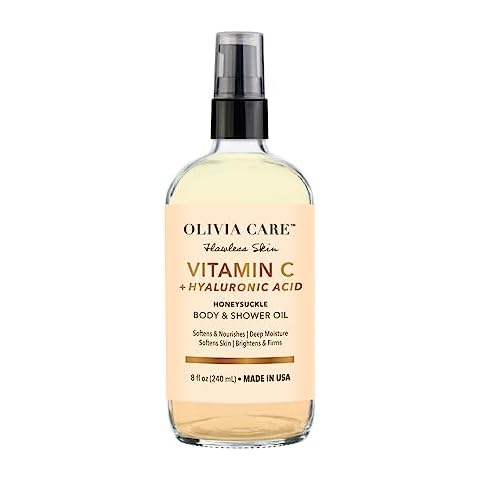 Olivia Care Body Oil Shower Oil Vegan & Natural | Hydrating & Moisturizing - Infused with VITAMIN E, K & Omega Fatty Acids - Refreshing Fragrance - Reduce Dry Skin (Honeysuckle) Cover