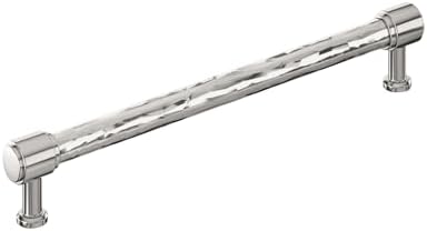 Signature Hardware 954061-12 Lazzara 12 Inch Center to Center Hammered Appliance Pull - Polished Nickel