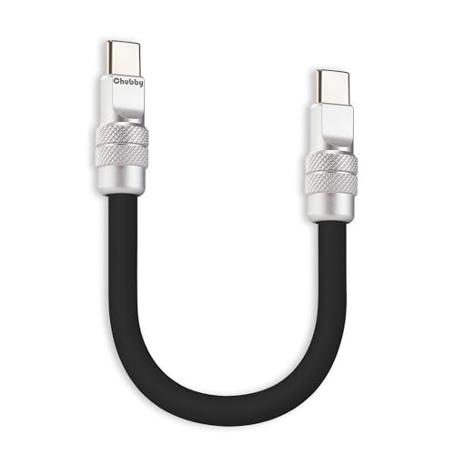 chubbycable Short USB C to C Cable 240W Charging Cable, Black, 10 inch