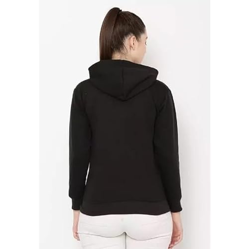 Image of Clotth Theory Women's Cotton Fleece Hooded Neck Sweatshirt | Hoodie Jacket with Kangaroo Pocket