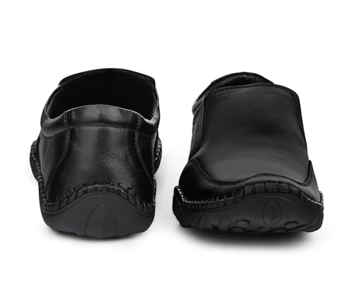 Image of LOUIS STITCH Genuine Leather Formal Slip On Shoes for Men | Ultra Lightweight and Flexible Rubber Sole Men's Slipon Loafer Shoes | LSAXSO |