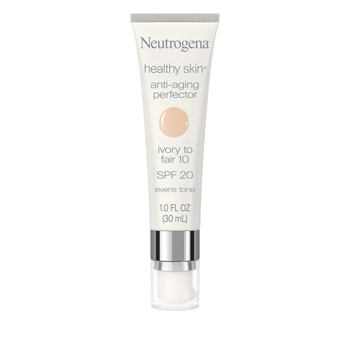 Neutrogena Healthy Skin Anti-Aging Perfector Tinted Facial Moisturizer and Retinol Treatment with Broad Spectrum SPF 20 Sunscreen with Titanium Dioxide, 10 Ivory to Fair, 1 fl. oz