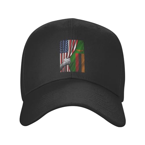 Casquette de baseball avec drapeau américain et drapeau de la Zambie pour hommes et femmes, chapeau de papa classique réglable, casquette de camionneur pour la course à pied, les activités de plein ai