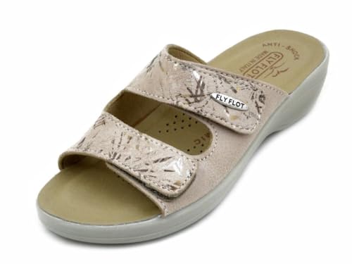 Sandales beige en cuir véritable Fly Flot T5B18 pour femme - 3