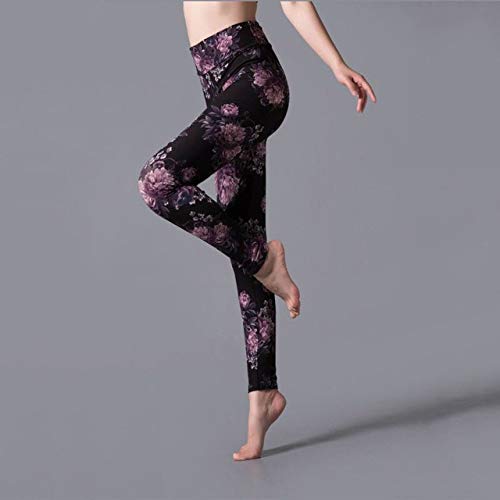 YHWW Leggings,Leggings Casual Femmes Noir Plus La Taille Leggings Élastiques Femmes Fitness Sport Gym Pantalon Taille Haute Push Up Legging Spandex, K360 Fleur Pourpre,...
