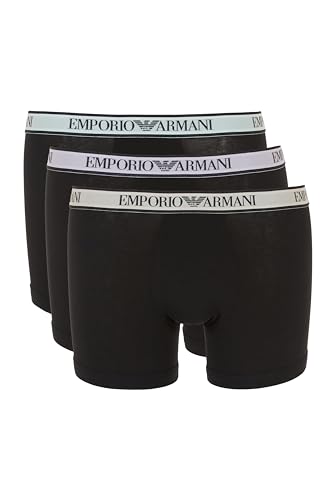 Stretch Cotton Core Logoband 3-Pack Boxer Black-Black-Black L uomo nero