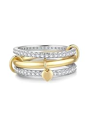 01 Gold heart ring set