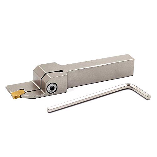 Oscarbide 3/8"X1/2"Indexable Grooving Parting Holder Nickel Plated Heavy Duty Qa06R-20J Right -Hand Lathe Cut Off Tool With Gtn-2 Carbide Insert, 1Pcs #TOP6