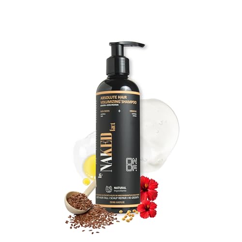 Image of By Naked Fact Anti Dandruff Volumizing Shampoo for Men & Women | Soya Protein Keratin Caffeine Onion Hibiscus Extract, Flaxseed & Vitamin B5 for Frizzy and Dry Hair | Sulphate Paraben Free | 250ml