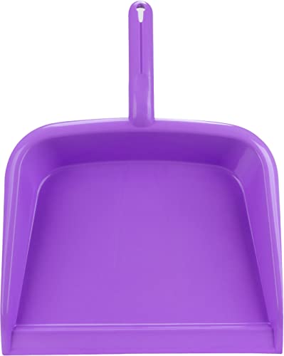 Image of SPARTA Large Handheld Dustpan with Hanging Hole, Heavy-Duty Plastic Dustpan with Wide Lip for Countertops and Surfaces, Plastic, 10 Inches, Purple