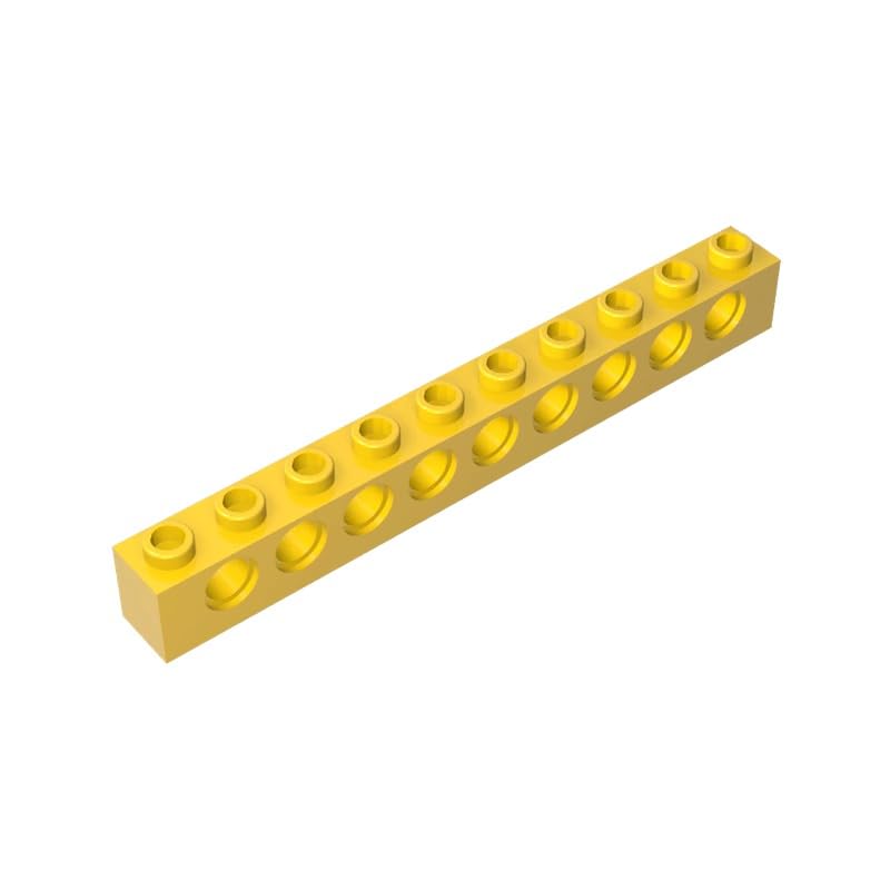 XYEIUGO 2730 Technology Brick Technic Brick 1x10 [9 Holes], Yellow, 10 PCS — image 1