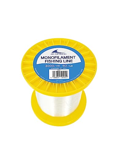 Image of BLUEWING Monofilament Fishing Line Clear Mono Fish Wire Thin Diameter String 6-400 lbs, 50-3000 Yards