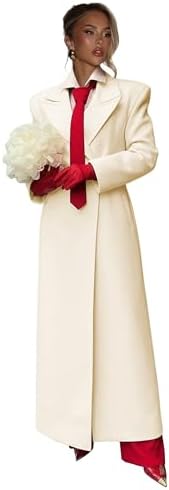 Peacoat Womens Coat Wool Fleece Long Overcoat Women Trendy Peak L...