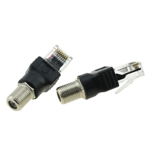 Adaptador Conector Coaxial RF a RJ45 DGZZI 2 piezas miniatura 4