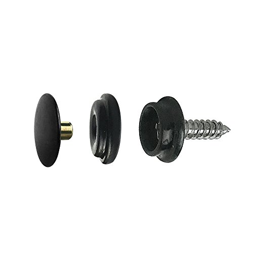Fastener Screw Snaps, Marine Grade 60 Pieces Boat Canvas Snaps Stainless Steel Fastener Screw Snaps -3/8" Socket #6-5/8" Screw (Black #6-5/8")