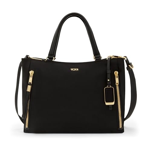 TUMI - Voyageur Valetta Tote - Women's Carryall Bag, Lightweight and Roomy, Functional Purse for Everyday, Business & Travel - Large, Black & Gold Hardware