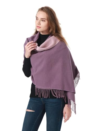 MEANBEAUTY Women's Pashmina Shawls and Wraps Cashmere Feel Large Scarf Winter Scarves Two-Color Blanket for Wedding Gifts2