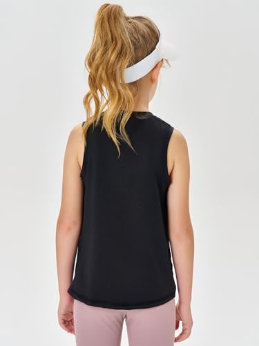 Image of Haloumoning Girls Tank Tops Kids Sleeveless Athletic Lightweight Cute Summer Top Dancewear 5-14 Years