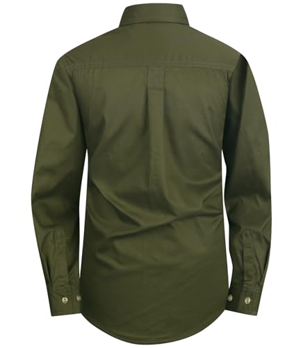 Boys Long Sleeve Button Down Casual Woven Dress Shirt with Two Pockets2