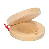Par de castañuelas suaves - Clappers de dedo ligero de madera natural instrumento musical para niños y adultos