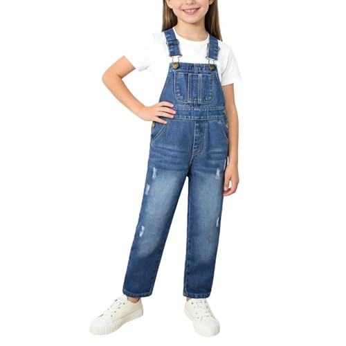 Trajes De Nieve para Niña Infant and Toddler Denim Overalls Wide Leg Adjustable Kids Bibs Overall Girls Y2K Jean Jumpsuits with Pockets St. Patricks Day Clothes Blue 18-24 Months