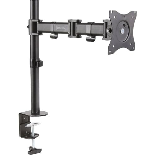 DIGITUS Supporto per monitor - Morsetto da tavolo - 1 monitor - Fino a 27 pollici - Fino a 1x 8 kg - VESA 75x75, 100x100 - Nero