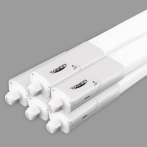 TONFFI Lot de 5 Réglette LED 115cm avec Detecteur de Mouvement, 36W 4100LM 4000K Blanc Neutre Neon Led, Connectable Neon Led Tube Luminaire, Lampe de Garage...