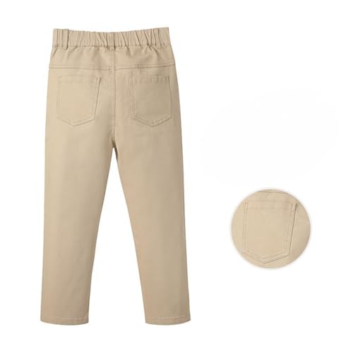 Boys Uniform Pants Pull On Twill Jogger Pants School Clothes with Pockets Relaxed Fit Elastic Waist Chino Pants2