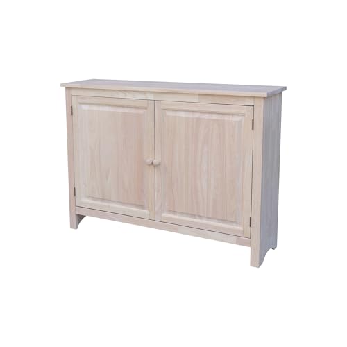 Solid Wood Hall Cupboard - 34 H Unfinished