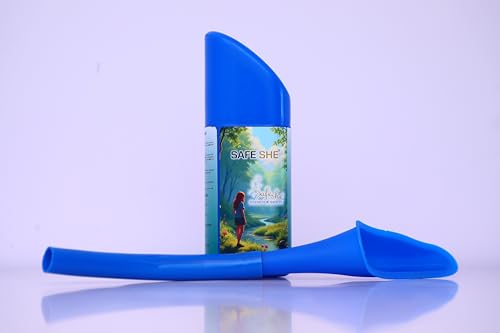 Image of SAFESHE (blue) - Female Urination Device | Standing, Re-Usable, Portable, Hand Held | Pee Funnel | Woman | Girls | Dirty Toilets | Travelling | Knee Pain | Back Pain | Joint Pain | Arthritis | Non Hygienic Toilets | UTI | Pregnancy | Out Door |