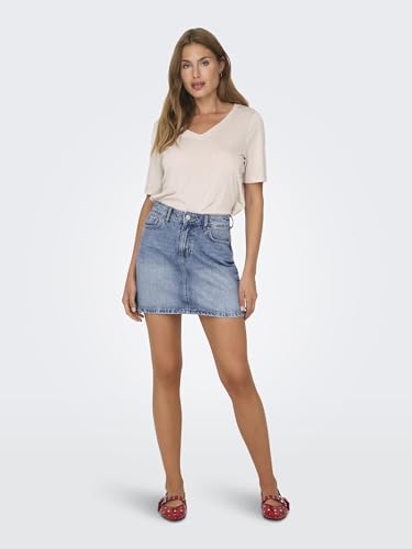 ONLY Jupe en Jean Femme avec Bouton et Passants pour Ceinture Design Classique Couleurs: Taille: - vue 3