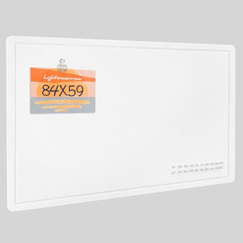 Tablón de anuncios, 84 x 59 cm, tablero de fieltro decorativo, alternativa a la pared, tablero plegable con tabla de oración autoadhesiva y 20 agujas de pin, color blanco