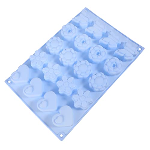 PRETYZOOM molde para hornear cuadrado de corazón conformado molde bizcocho planchas de asar molde silicona magdalenas molde silicona bizcocho DIY molde corazón moldes para hornear Blue
