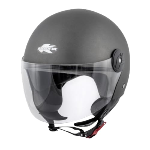 Kappa KV40 HAWAII BASIC Casco demi-jet in materiale termoplastico (titanio opaco, 58)