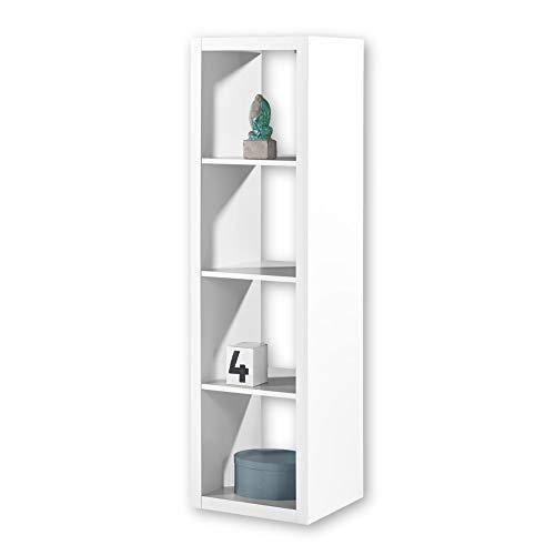 STYLE Modernes Würfelregal Weiß, ideal für Faltboxen - Praktisches Raumteiler Regal mit offenen...