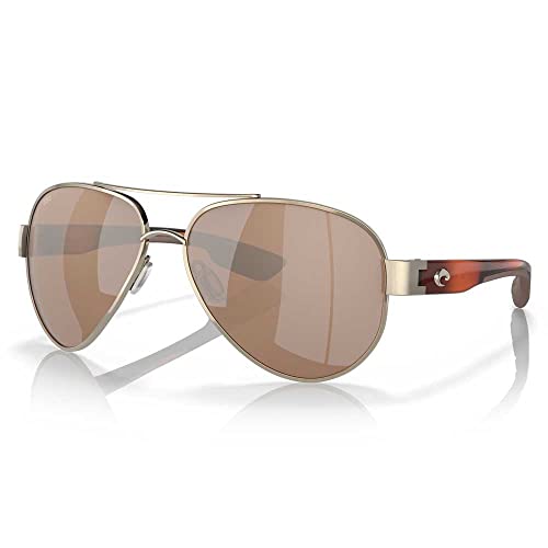 Costa Del Mar Men's South Point Aviator Sunglasses, Rose Gold/Copper Silver Mirrored Polarized-580g, 59 mm