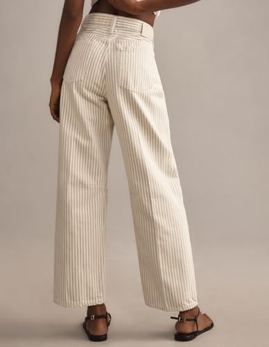 LifeShe Women's Striped Jeans Straight Leg Denim Pants Baggy Barrel Jeans2