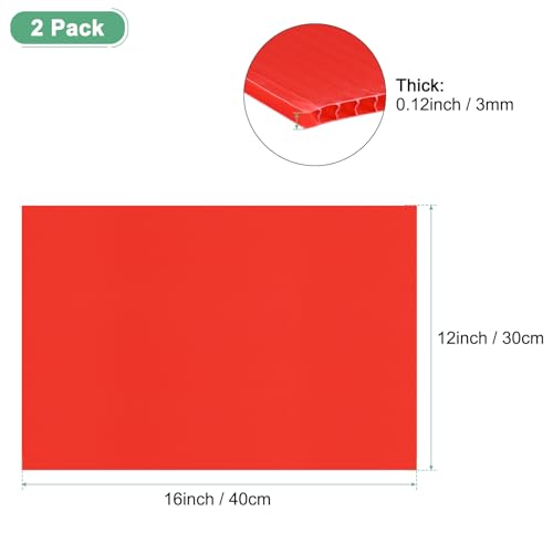Image of M METERXITY 2-Pack Corrugated Plastic Sheets, 12 Inch x 16 Inch Waterproof Blank Corrugated Poster Board Yard Signs for Garage Sale /Office /Classroom /Party /Lawn Sign Road [3mm Thick, Red]