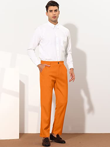 Lars Amadeus Men's Dress Pants Flat Front Zipper Up Straight Leg Business Chino Trousers4