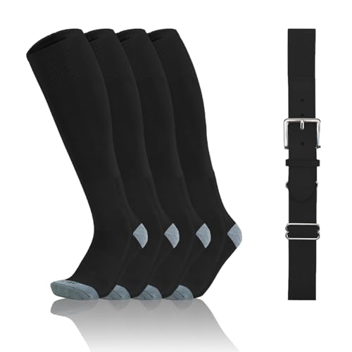 Image of QBK Toddler Baseball Socks And Belt Youth Softball Tee Ball Combo Set