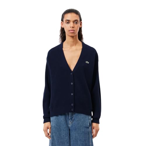 Lacoste Women's V-Neck Wool Cardigan