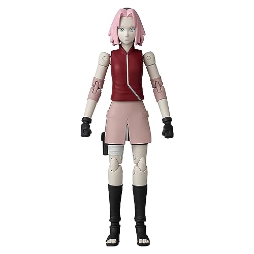 Anime Heroes Official Naruto Shippuden Haruno Sakura-Poseable Action Figure with Swappable Hands and Accessories , Black,36909