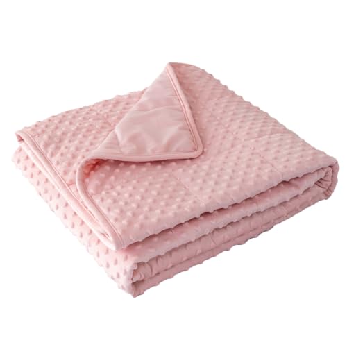 MENHIRY Weighted Blanket with Minky Duvet All Season,Reversible Soft Heavy Weighted Blanket for Adult Pink(7lb,40in*60in)