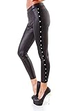Knackige Damen Leggings OSAB-Fashion 4014 Damen Leggings Treggings Röhrenhose Lederoptik Lederimitat Slimline