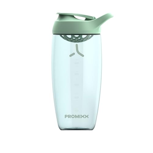 Image of Promixx Pursuit Protein Shaker Bottle (24 oz) - Silent No-Ball Mixer, Leak-Proof Lid, BPA /BPS & Phthalate-Free ECOZEN - Easy-Clean Shaker Cup for Protein Shakes, Pre & Post-Workout Smoothies