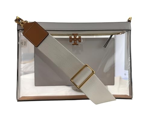 Tory Burch Women's 168307 Blake Swingpack Pebbled Leather Crossbody Shoulder Bag (Clear Optic White)